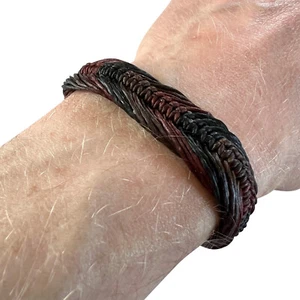 Black Brown Bracelet Wristband Bangle Mens Womens Boys Girls Handmade Jewellery - Picture 1 of 3