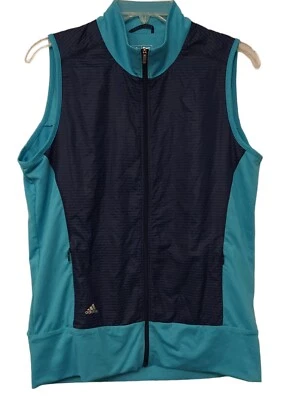 Chaleco cortavientos técnico de golf Adidas azul energético para mujer talla mediana  Foto 1 de 4
