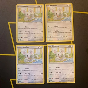 x4 Minccino - 145/202 - Common Pokemon SS01 Sword & Shield Base NM - Picture 1 of 1