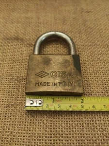 CISA old classic brass padlock with 1 key TV Film Theatre Prop vintage 1995 - Picture 1 of 12