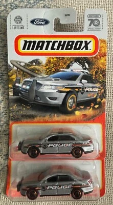 2023 MATCHBOX 70 YEARS SILVER SPECIAL EDITION FORD POLICE INTERCEPTOR Lot of 2 - Image 1 of 2