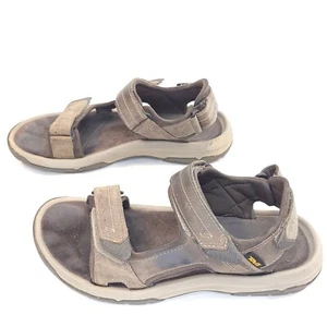Teva Sandals Langdon Sport Brown Leather Hiking Adjustable Straps Shoes Size 9 - Picture 1 of 7