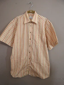 Paul R. Smith Men's 40 K&L Ruppert Striped Short Sleeve Button Up Cotton Blend - Picture 1 of 9