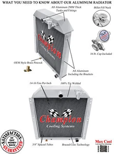 RN Champion 4 Row Radiator for 1947 - 1954 GMC Panel Truck L6 Engine #MC4754 - Foto 1 di 7