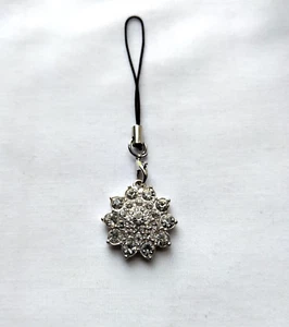 Rhinestone Flower Phone Charm Dangle Lanyard Hanging Pendant Chain Car Decor - Zdjęcie 1 z 5