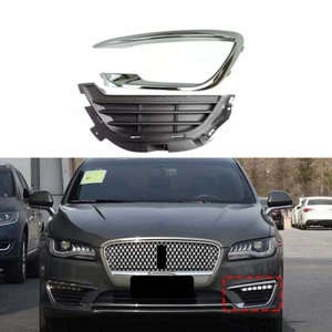 Left Side Front Fog Light Lamp Cover Chrome Frame Trim For Lincoln MKZ 2017-2020 - Picture 1 of 12