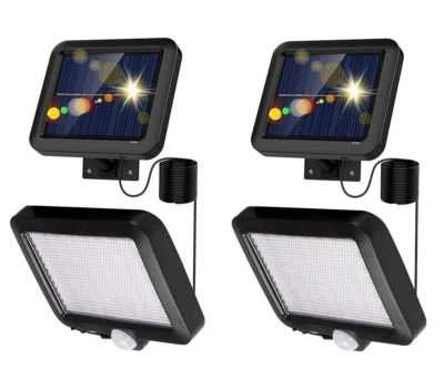 2X FARETTO FARO DA ESTERNO LED 30W IMPERMEABILE PANNELLO SOLARE CREPUSCOLARE