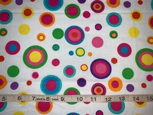 NEW Circus colorful Dots 100% Cotton Quilting Fabric 16"Lx44"W Last Piece - Picture 1 of 3