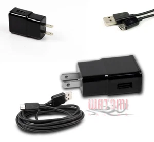 100 2A POWER ADAPTER+6' MICRO USB CABLE DATA CHARGER BLACK LUMIA 800 G2 OPTIMUS - Picture 1 of 1