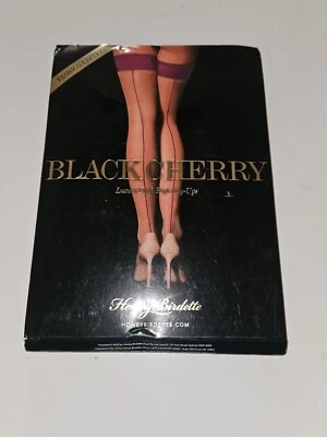 Honey Birdette Black Cherry Stockings Luxury Thigh High Stay Ups size Small New - Image 1 of 4