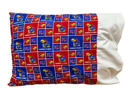 University of Kansas Jayhawks Pillowcase-Geometric Cotton Cover