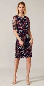 Phase Eight Teodora Floral Embroidered Dress In Navy SIZE UK 12 REF CL16 - Picture 1 of 11