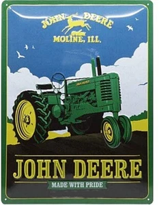 John Deere Made With Pride embossed metal sign 400mm x 300mm (na) - Bild 1 von 1