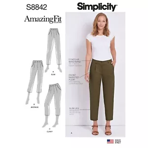 Pantalone Simplicity modello cucito 8842 Misses slim curvy taglia 16-24 - Foto 1 di 4