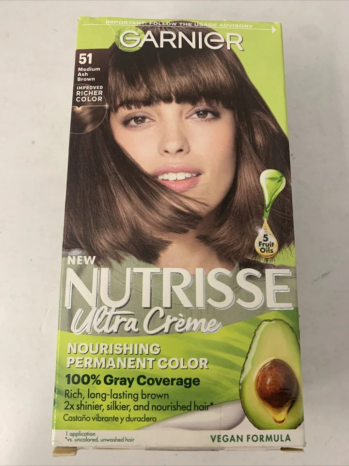 Nutrisse Nourishing Color Creme # 51 Medium Ash Brown by Garnier for Unisex - 1