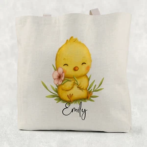Easter Chick Personalised Cotton Gift Bag, Tote Bag, re-usable cotton bag - Picture 1 of 1