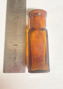 Small 2" Amber Glass Medicine Bottle - Picture 1 of 3