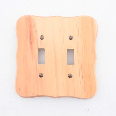Leviton 89209-CVP Golden Pine 2-Gang Toggle Switch Wooden Oversize Wallplate - Image 1 of 4