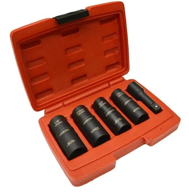 Juego de enchufes de impacto abatibles de pared delgada de 1/2" SAE y mm Foto 1 de 4