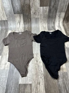 Leotardo a presión OQQ para mujer, marrón y negro, mediano, manga corta - Imagen 1 de 4