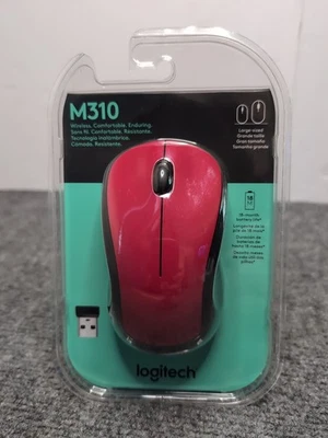 NEW Logitech M310 Wireless Optical Mouse - Red Sealed - Image 1 of 3