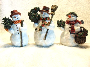 Vintage Susan Winget Happy Snowmen Holiday Decor Figurenset Limited Edition 1998 - Bild 1 von 6