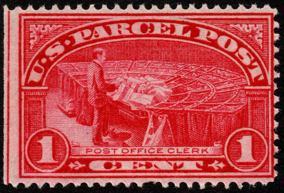 US Stamp Scott # Q1 - 1 Cent Carmine Rose 1913 Parcel Post Issue Mint Fine Fresh - Image 1 of 1