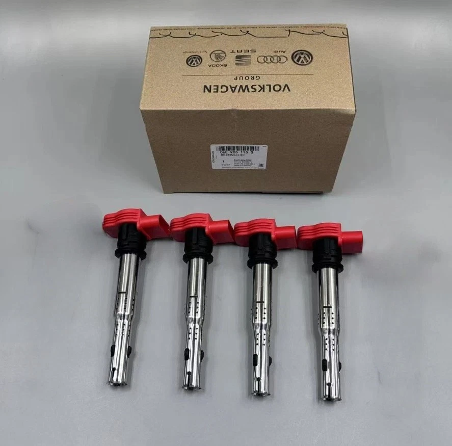 4X OEM 06E905115G OEM RED IGNITION COIL VW Touareg Audi A6 A4 S5 R8 A8 3.0T 4.2 Foto 1 de 4