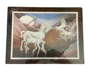 Vintage 1993 Unicorn Picture Wall Art Fantasy Print Y2K Aesthetic STAPCO USA - Picture 1 of 9