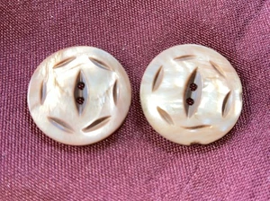 2 Vintage Glasknöpfe rosa Marmor irisierend - Bild 1 von 8