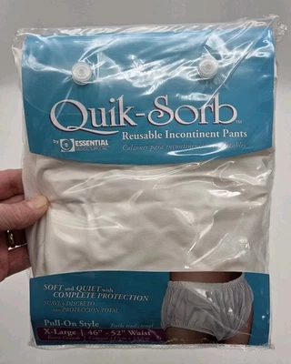 Pantalones Quik-Sorb Reutilizables Pull on Incontinent Talla XL 46"-52" Cintura Un Par Foto 1 de 4