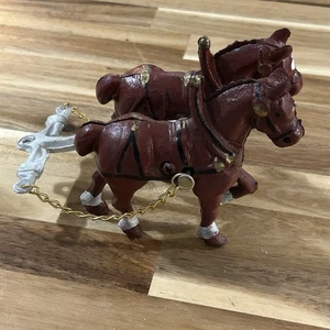 VINTAGE GUSSEISEN 2 CLYDESDALE ZAPFPFERDE VORNE FÜR BIERWAGEN SET - Bild 1 von 10