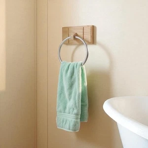 Wooden Towel Ring Light Wood Wall Mounted Holder Eco-Friendly Bathroom Decor - Picture 1 of 2