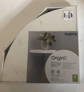 Origin 21 Floating Corner Shelf White Finish 12 Inches - Picture 1 of 2