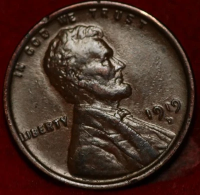 1919-D Denver Mint Copper Lincoln Wheat Cent - Image 1 of 2