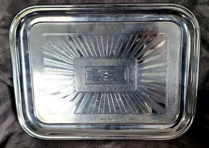 Swan Brand Art Deco Starburst Pattern Chromed Vintage Drinks / Serving Tray 1936 - Picture 1 of 5