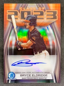 2023 Bowman Draft Chrome BRYCE ELDRIDGE Giants Class of 2023 Refractor Auto SP - Picture 1 of 2