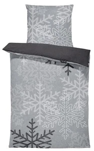4 teilig Winter Bettwäsche 135x200 cm Schneeflocke Kristalle Flausch Warm Fleece - Bild 1 von 5