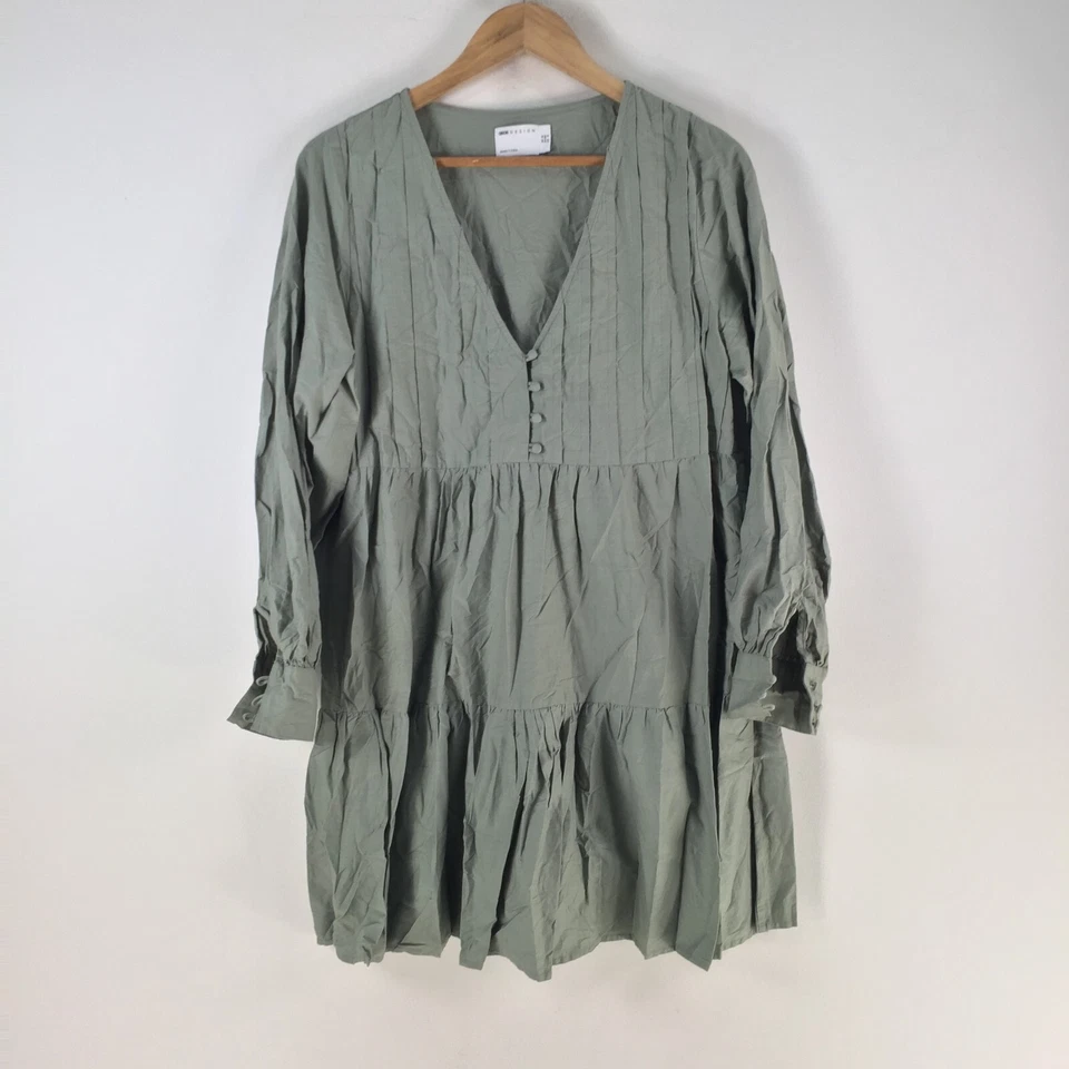 Vestido mujer Asos 12 cambios bata verde salvia manga larga cuello 112008 Foto 1 de 4