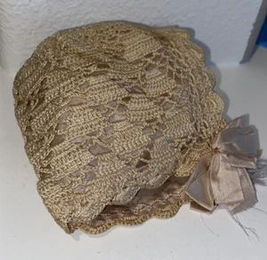 Antique large doll crotchet Hat - Picture 1 of 3