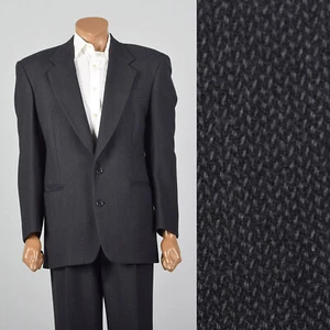 Traje mediano años 90 Gianfranco Ferre azul marino oscuro de colección pantalones plisados chaqueta de dos botones - Imagen 1 de 10