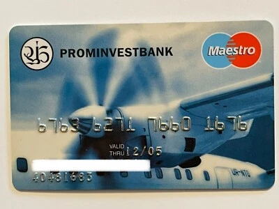 Tarjeta de crédito Prominvestbank▪️Ucrania▪️Avión▪️2005 Exp▪️Solo coleccionable Foto 1 de 2
