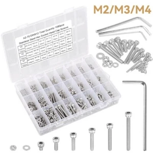 1080tlg Edelstahl Sechskantschrauben Schrauben Muttern Sortiment Satz M2 M3 M4 - Bild 1 von 14