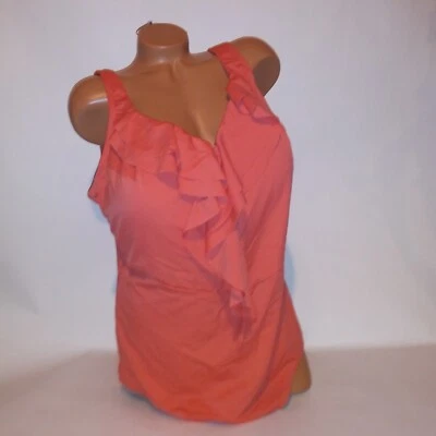 Catherines One Piece Natación Talla Grande 30W Naranja Sólido Volantes Ligeramente Forrado Inalámbrico Foto 1 de 4