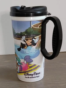 Disney Parks Let The Memories Begin Refill Plastic Travel Cup Whirley Mug Black - Picture 1 of 8