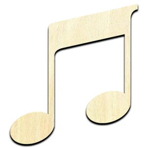Music Note Laser Cut Out Unfinished Wood Shape Craft Supply - Picture 1 of 6