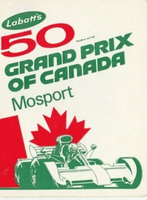 VINTAGE 1970'S LABATT'S 50 BEER GRAND PRIX OF CANADA MOSPORT DECAL RACE CAR - Image 1 of 2