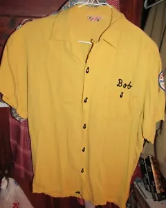 RARE 1960s Air-Flo Bowling Shirt Bowling Pin Buttons Raised Lettering Says "Bob" - Picture 1 of 7