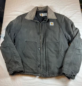 Giacca Carhartt Arctic vintage? Cappotto da lavoro uomo grande L J22 invecchiato marrone scuro - Foto 1 di 24