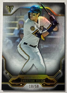 2020 Topps Triple Threads Christian Yelich Onyx 18/50 Milwaukee Brewers - Bild 1 von 2
